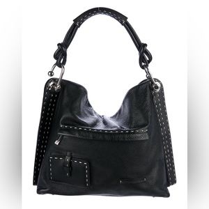 BCBGMaxAzria Black Leather Grain Tote Shoulder BAG Tote Work everyday bag‎